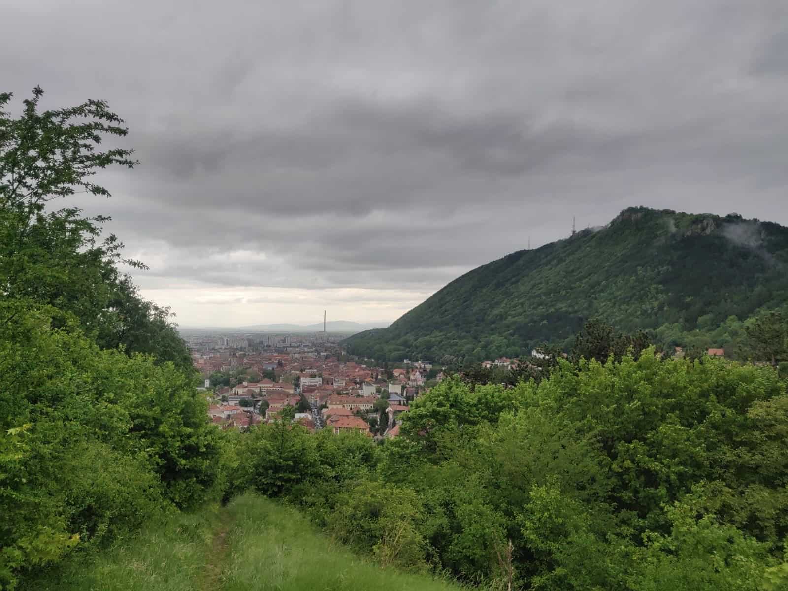 The view from above Brașov that morning