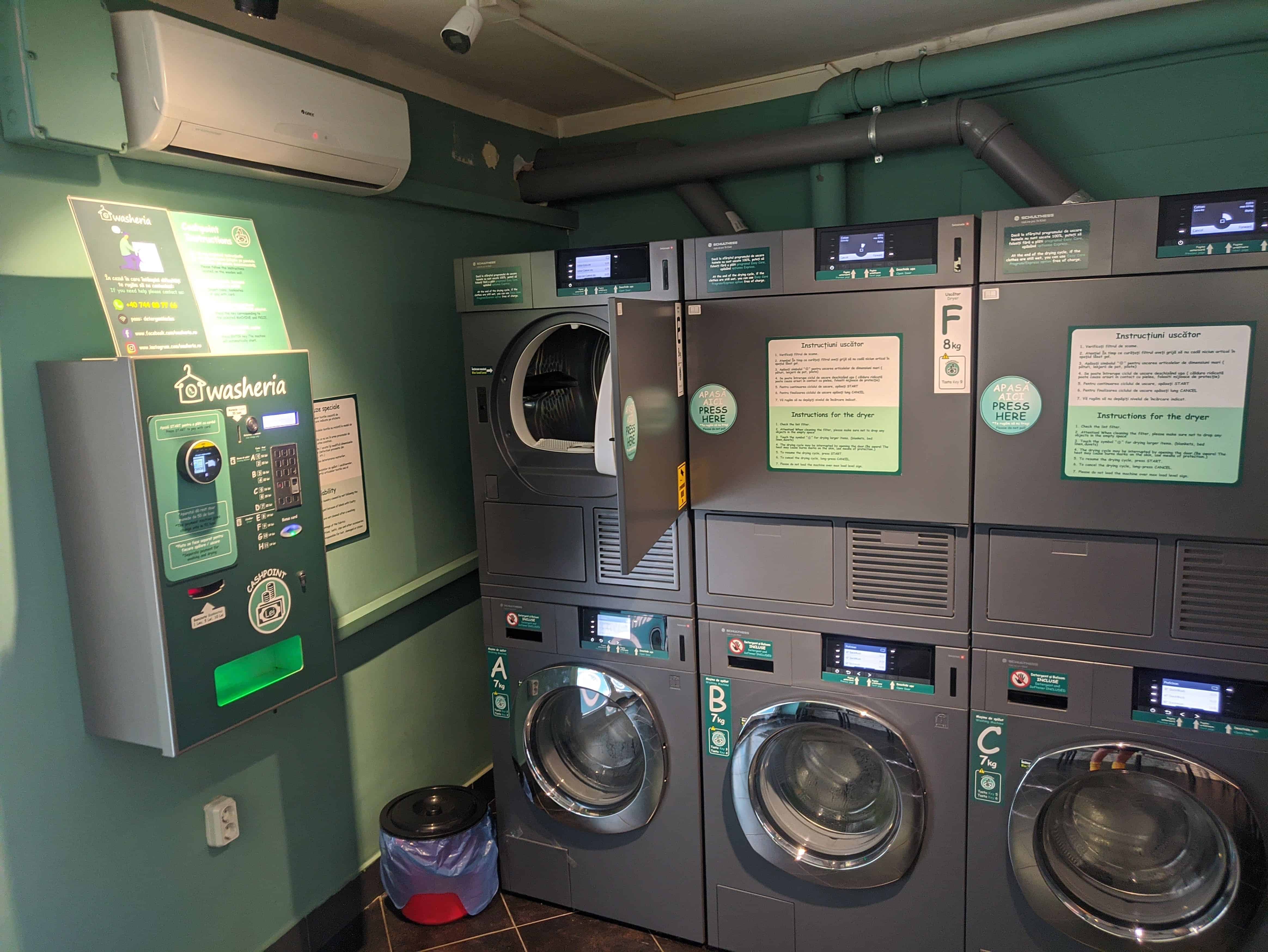 A very modern laundromat